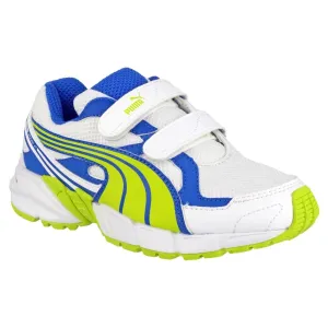 Puma Axis Mesh V2 Touch Fastening Boys Trainers Lime/Blue/White