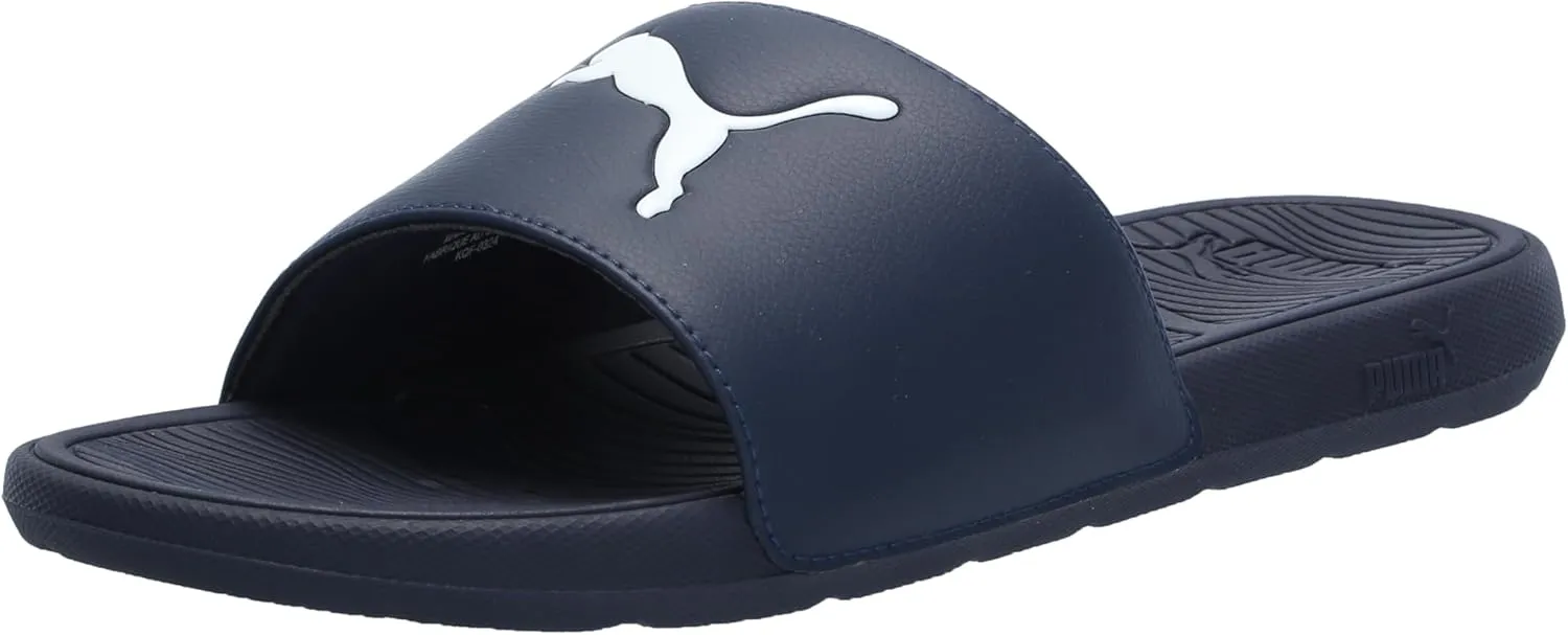 PUMA Men's Cool Cat 2.0 Slide Sandal, Sport Navy White, 12