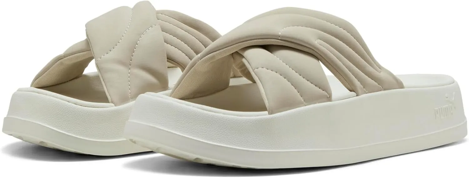 PUMA Women's Leadcat Platform Slide Sandals, Peaceful Blue-White, 8