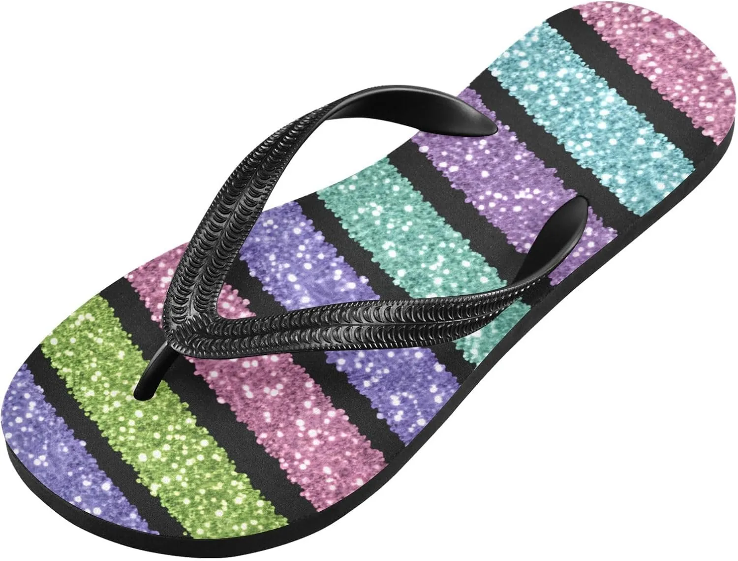 Rainbow Stripes Flip Flop Beach Summer Casual Sandal for Women & Men Shower Shoes 20861957
