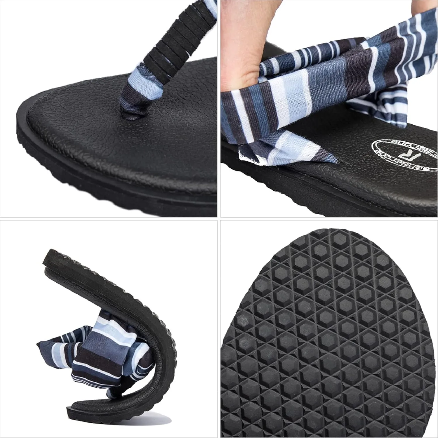 Ranberone Women's Yoga Mat Flip Flops Casual Flat Summer Beach Sandals