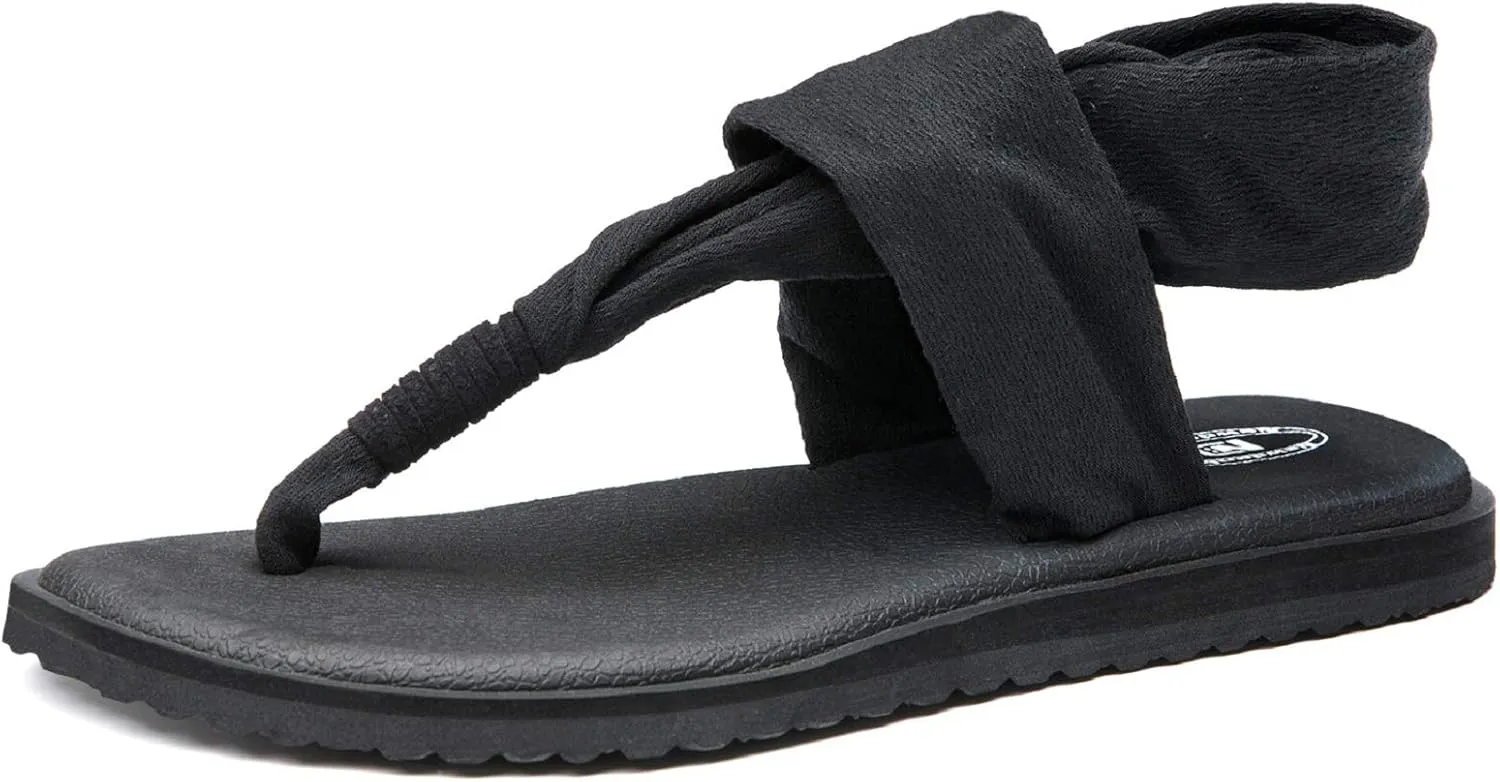Ranberone Women's Yoga Mat Flip Flops Casual Flat Summer Beach Sandals