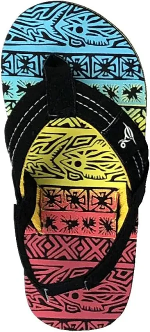 REDVOLUTION New Boys' Beach Sandal TRIBAL Tattoo | Geometric Bali Flip-Flop Sandals
