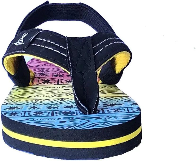 REDVOLUTION New Boys' Beach Sandal TRIBAL Tattoo | Geometric Bali Flip-Flop Sandals