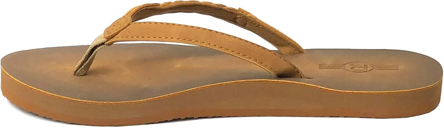 REDVOLUTION Women's Braided Beach Sandals | Classic Synthetic Leather Flip Flop Casual PU Shoe