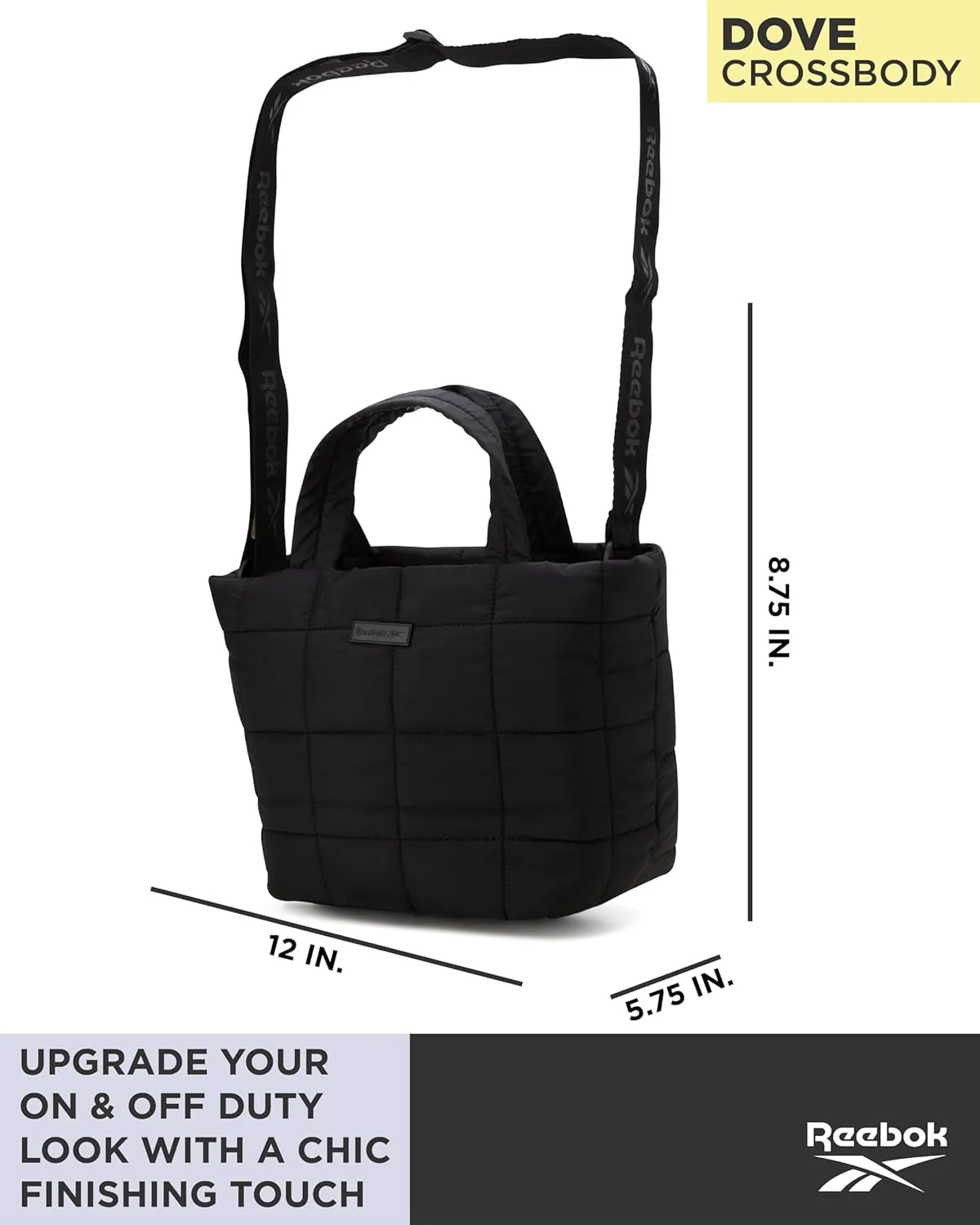 Reebok Crossbody Bags for Women - Lightweight Nylon Small Cross Body Bag Purse with Adjustable Strap for Casual Travel
