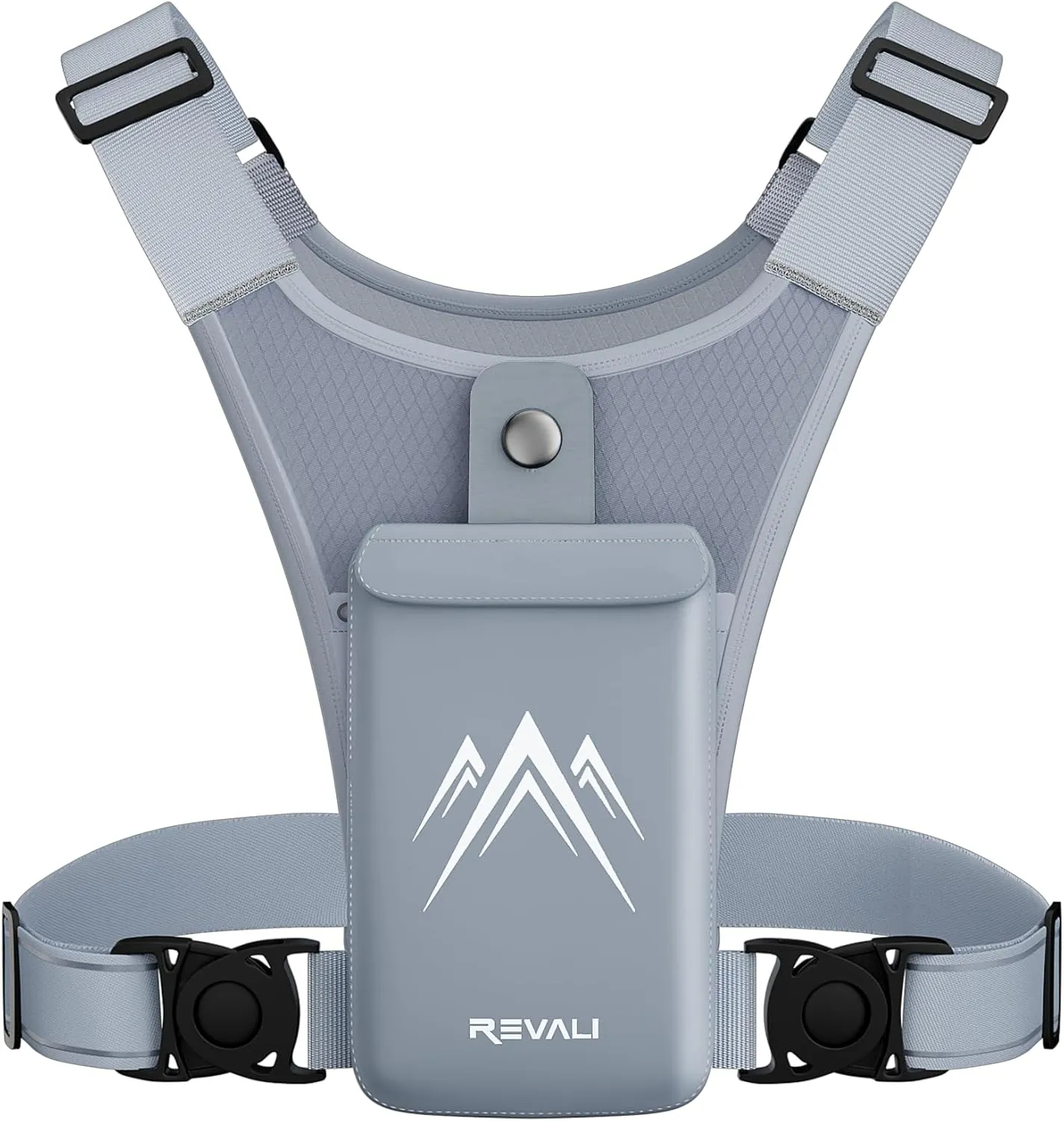 REVALI Running Vest for Men Women, USA Patent, Ultralight Reflective Running Vest Phone Holder Chest Pack for Hiking Cycling