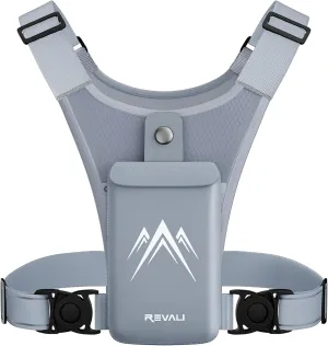 REVALI Running Vest for Men Women, USA Patent, Ultralight Reflective Running Vest Phone Holder Chest Pack for Hiking Cycling