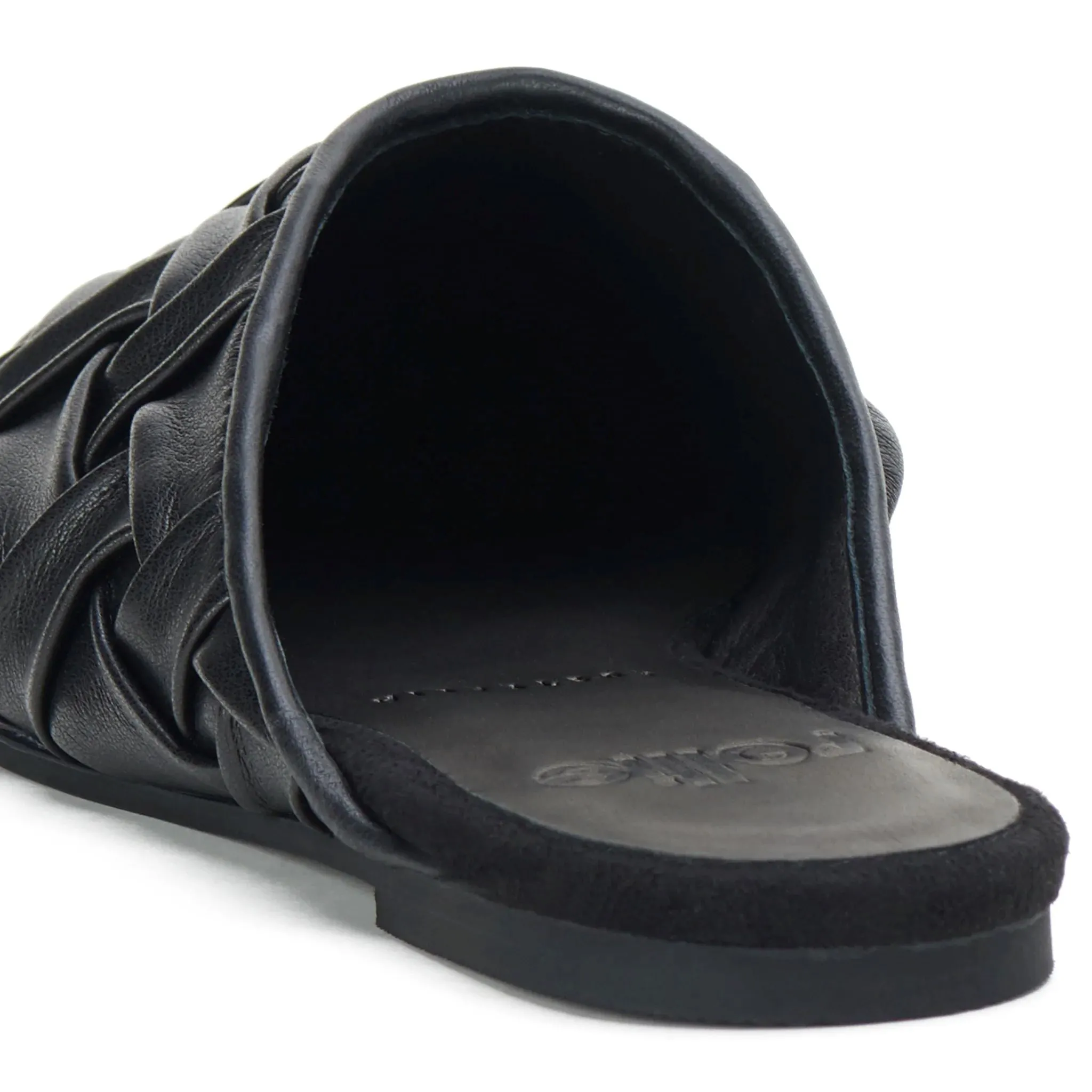 ROLLIE Pointed Soft Woven Mule - Black
