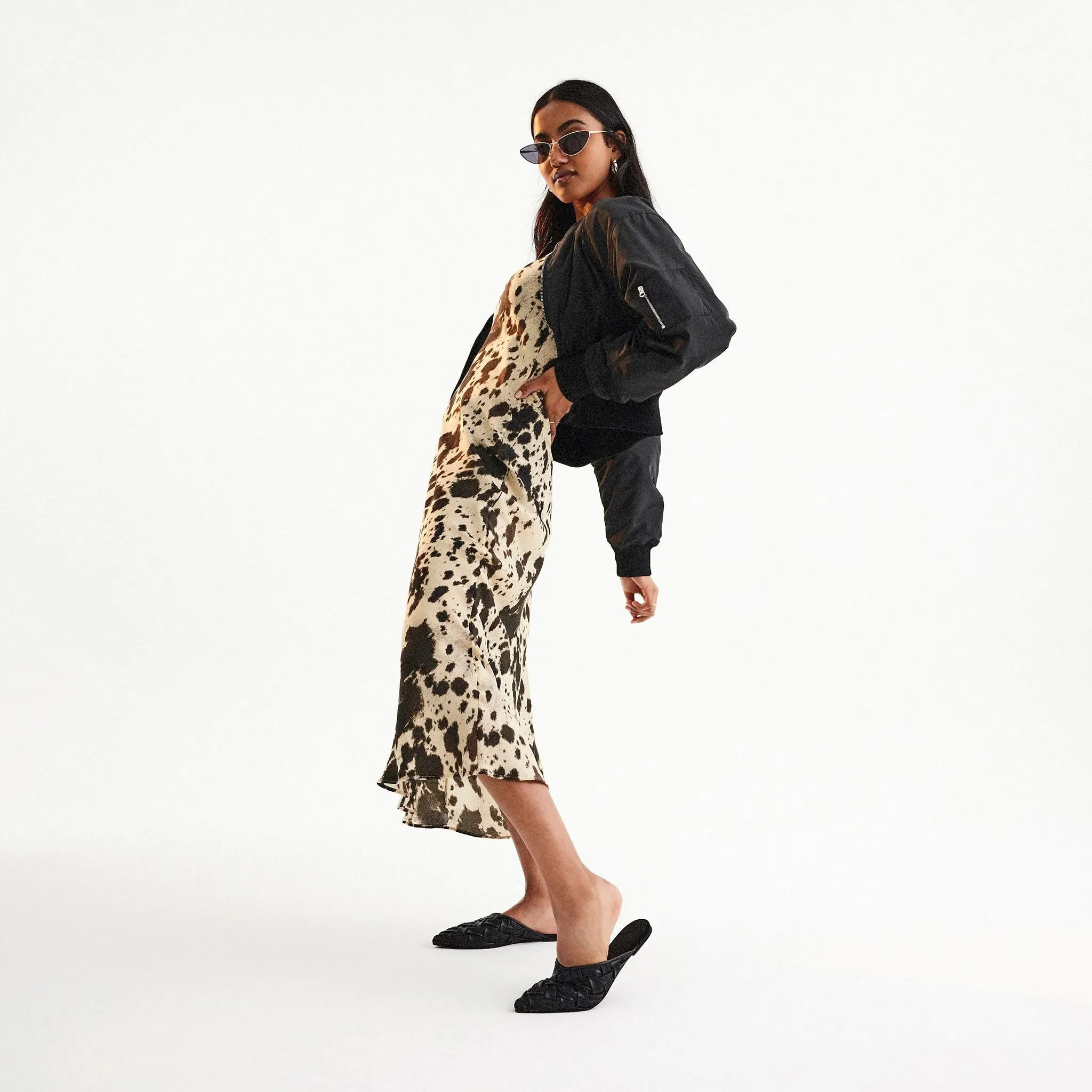 ROLLIE Pointed Soft Woven Mule - Black