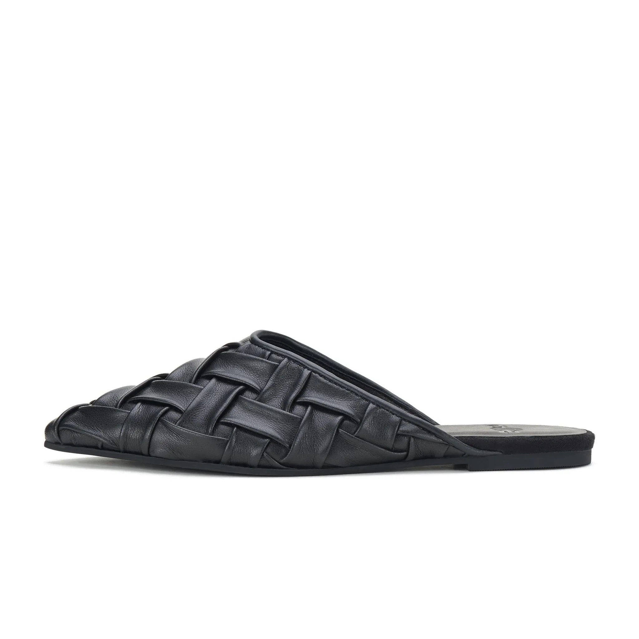 ROLLIE Pointed Soft Woven Mule - Black