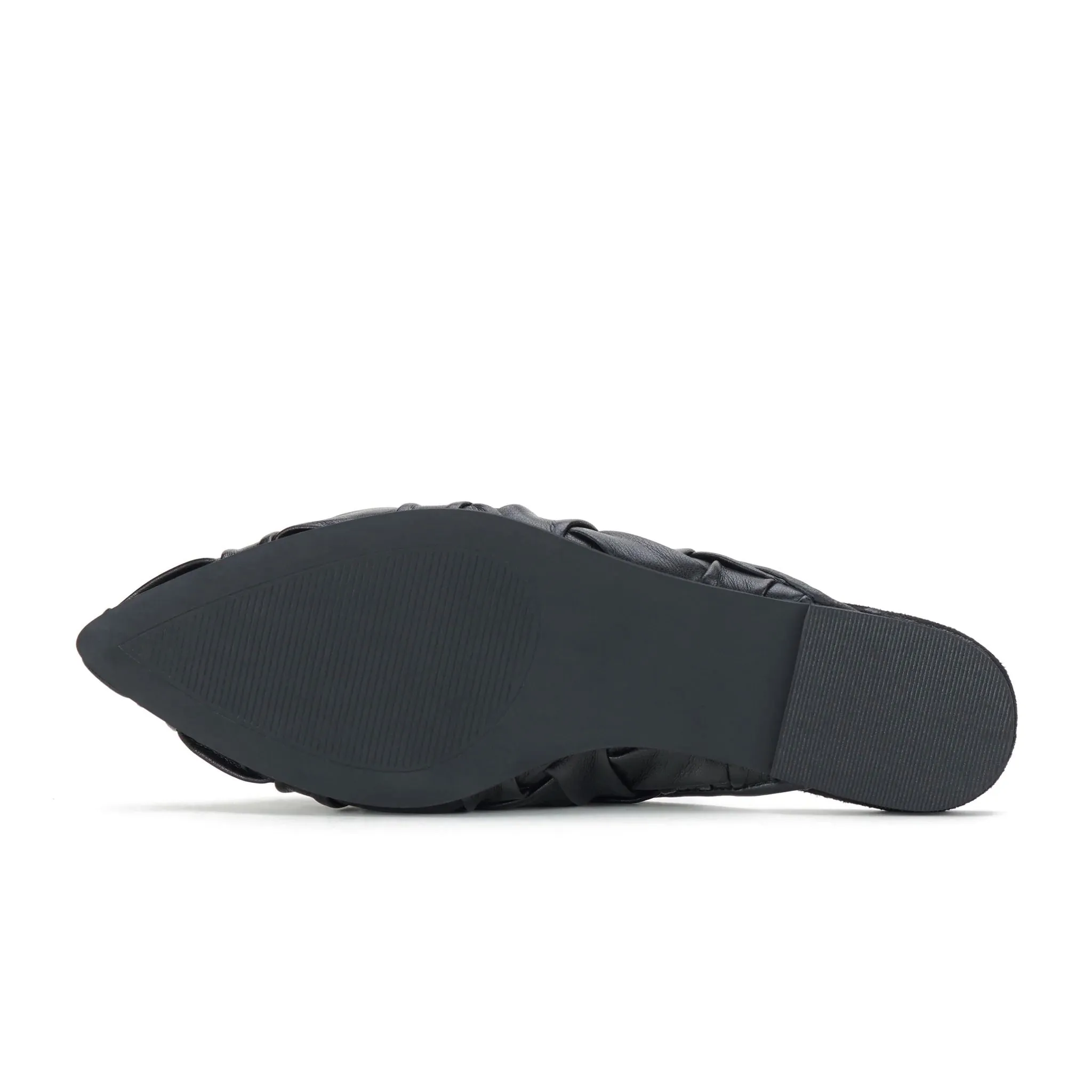 ROLLIE Pointed Soft Woven Mule - Black