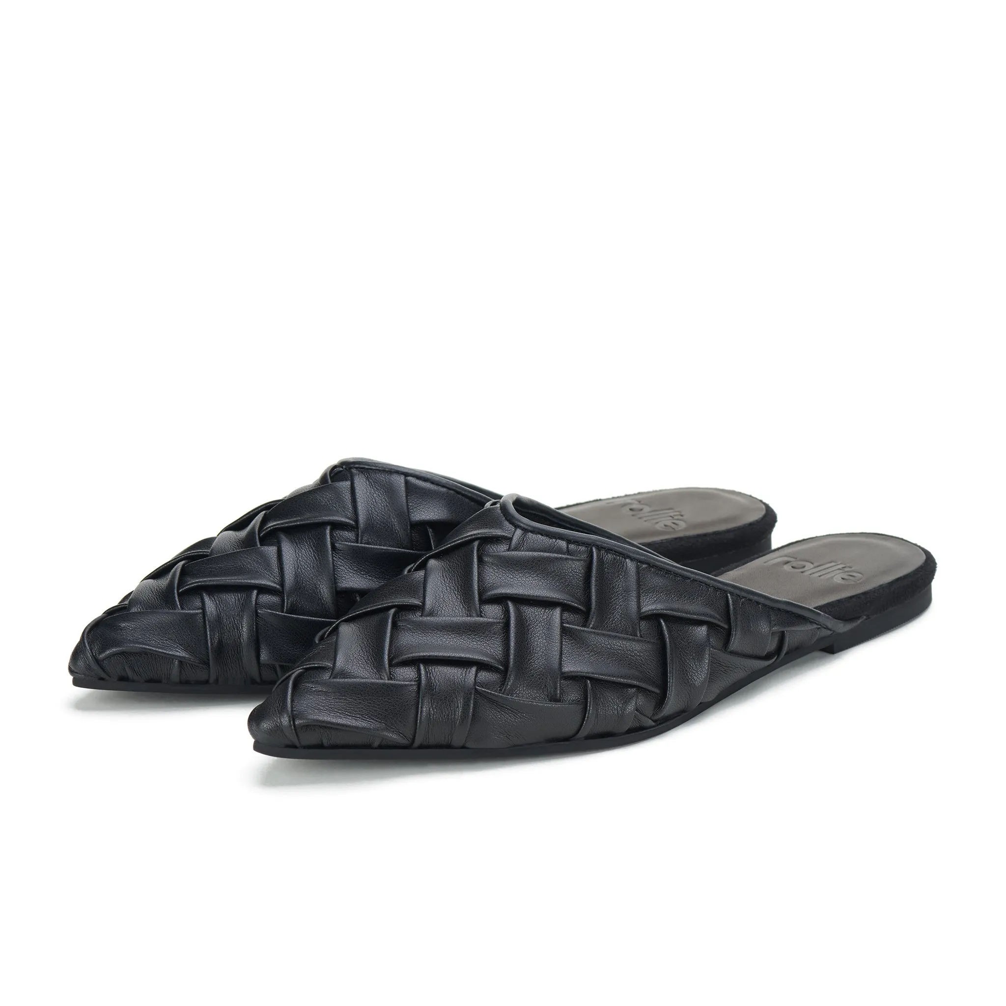 Rollie Pointed Toe Mule Black