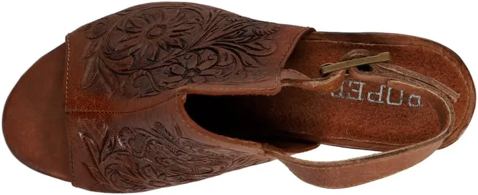 ROPER Women's Mika Floral Embossed Peep Toe Shootie Pumps Heeled Sandal