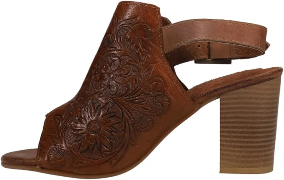 ROPER Women's Mika Floral Embossed Peep Toe Shootie Pumps Heeled Sandal