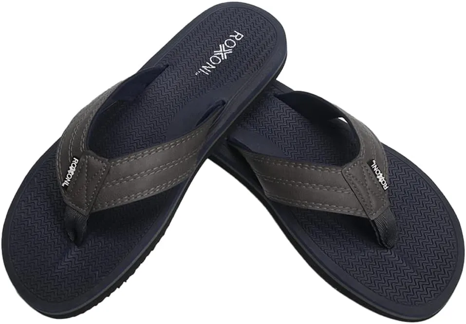 Roxoni Mens Thong Flip Flops Beach/Pool Outdoor Sandals