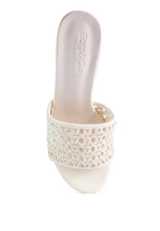 Sally 60's Woven Heeled Stiletto Slide Mules | 3 Colors | Rag & Company