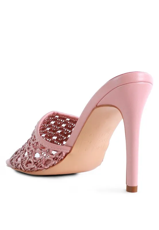 Sally 60's Woven Heeled Stiletto Slide Mules | 3 Colors | Rag & Company