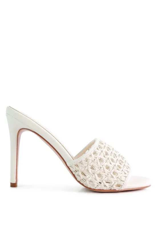Sally 60's Woven Heeled Stiletto Slide Mules | 3 Colors | Rag & Company