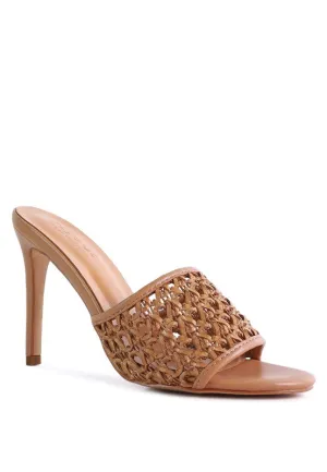 Sally 60's Woven Heeled Stiletto Slide Mules | 3 Colors | Rag & Company