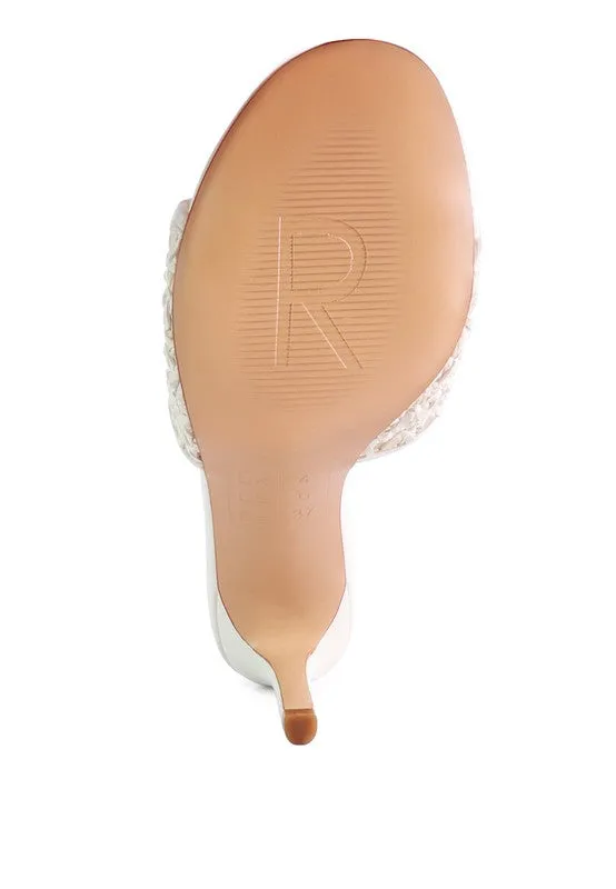 Sally 60's Woven Heeled Stiletto Slide Mules | 3 Colors | Rag & Company