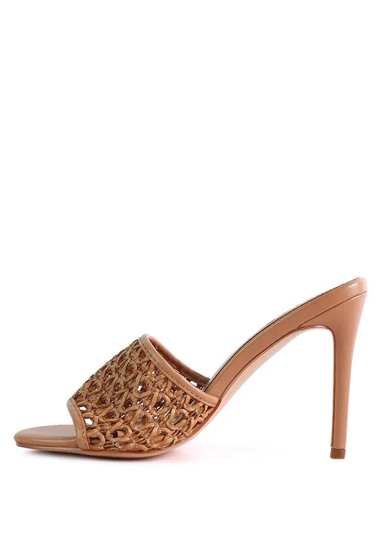 Sally 60's Woven Heeled Stiletto Slide Mules | 3 Colors | Rag & Company