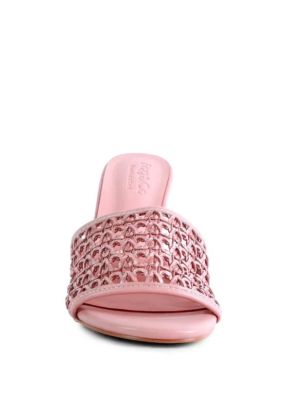 Sally 60's Woven Heeled Stiletto Slide Mules | 3 Colors | Rag & Company
