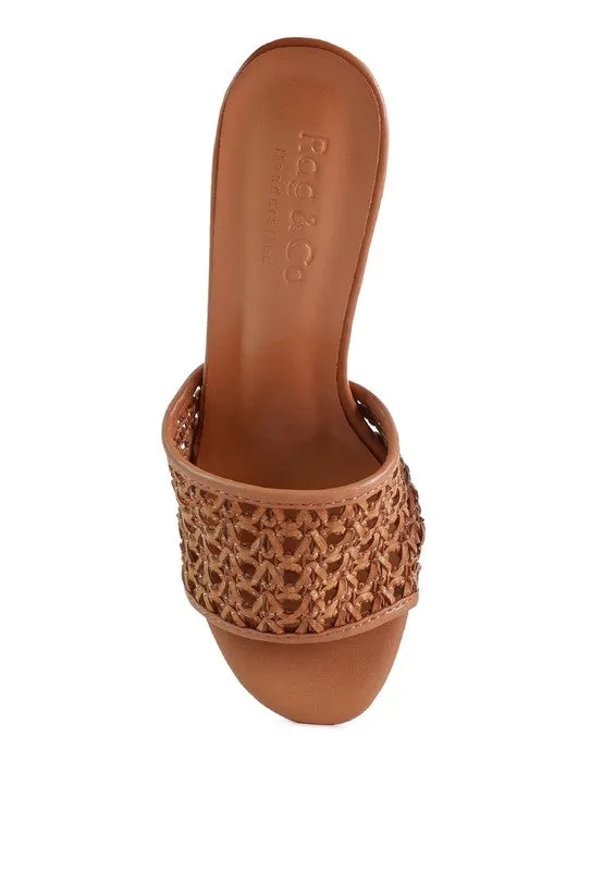 Sally 60's Woven Heeled Stiletto Slide Mules | 3 Colors | Rag & Company