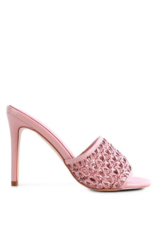 Sally 60's Woven Heeled Stiletto Slide Mules | 3 Colors | Rag & Company