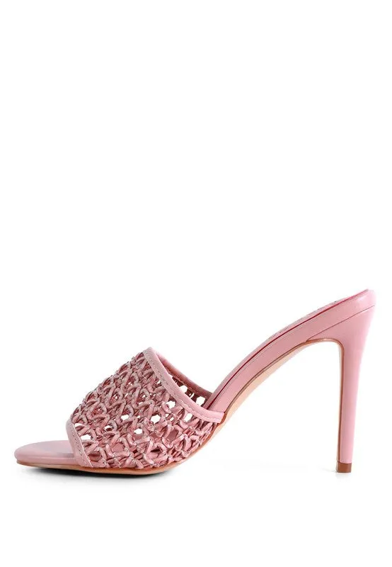 Sally 60's Woven Heeled Stiletto Slide Mules | 3 Colors | Rag & Company