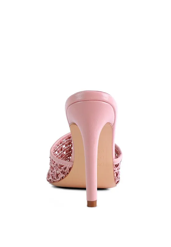Sally 60's Woven Heeled Stiletto Slide Mules | 3 Colors | Rag & Company