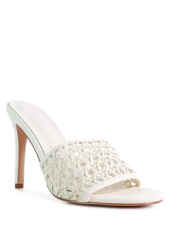 Sally 60's Woven Heeled Stiletto Slide Mules | 3 Colors | Rag & Company