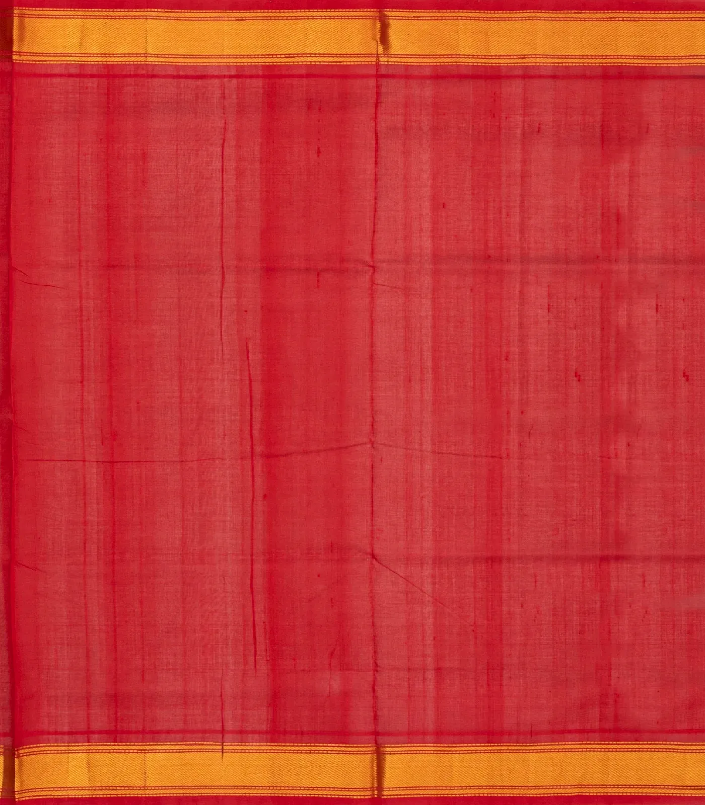 Sandal Handloom Korvai Silk Cotton Saree With Black Border