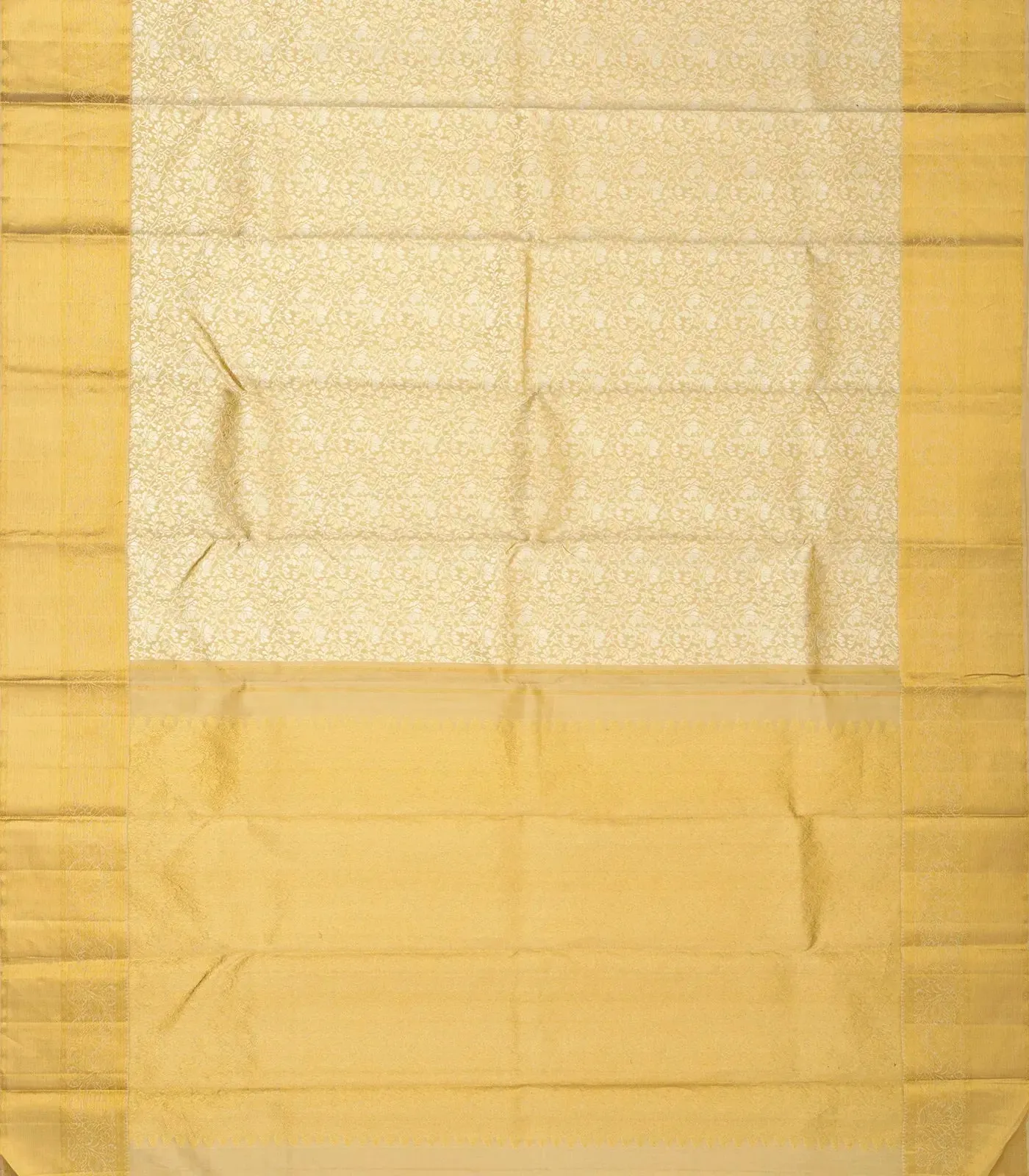 Sandal Handloom Tissue Kanchipuram Silk Saree With Floral Vine Motifs