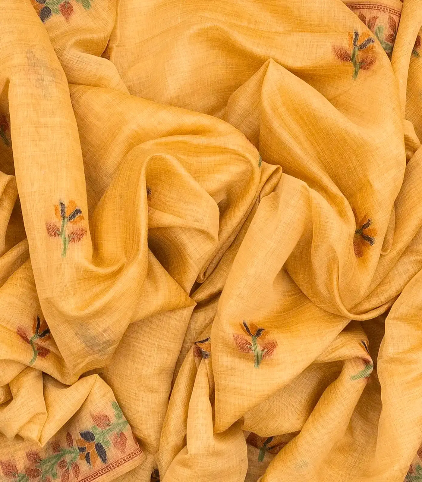Sandal Woven Blended Cotton Saree With Peacock Motifs-BL3522