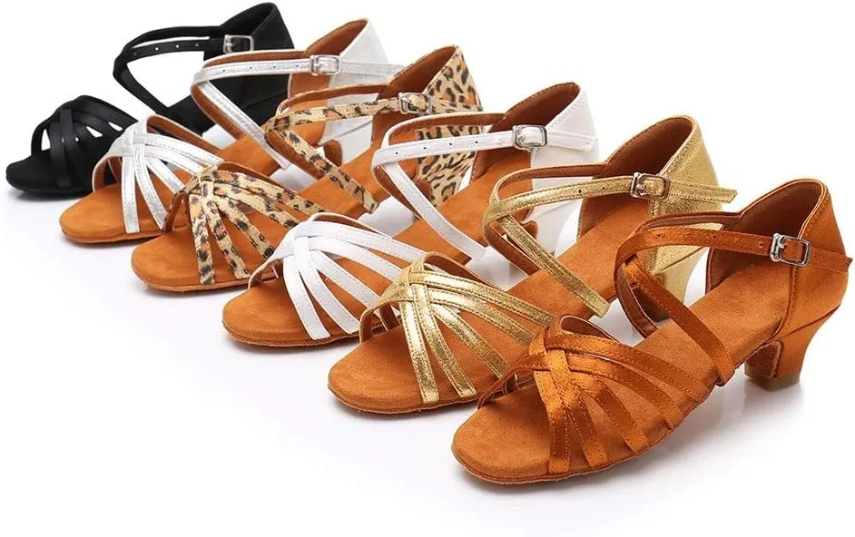 Sandals Women 2025 Fashion Latin Dance Shoes Ballroom Mid Heel Dance Shoes Strappy Wedding Bridesmaid Shoes