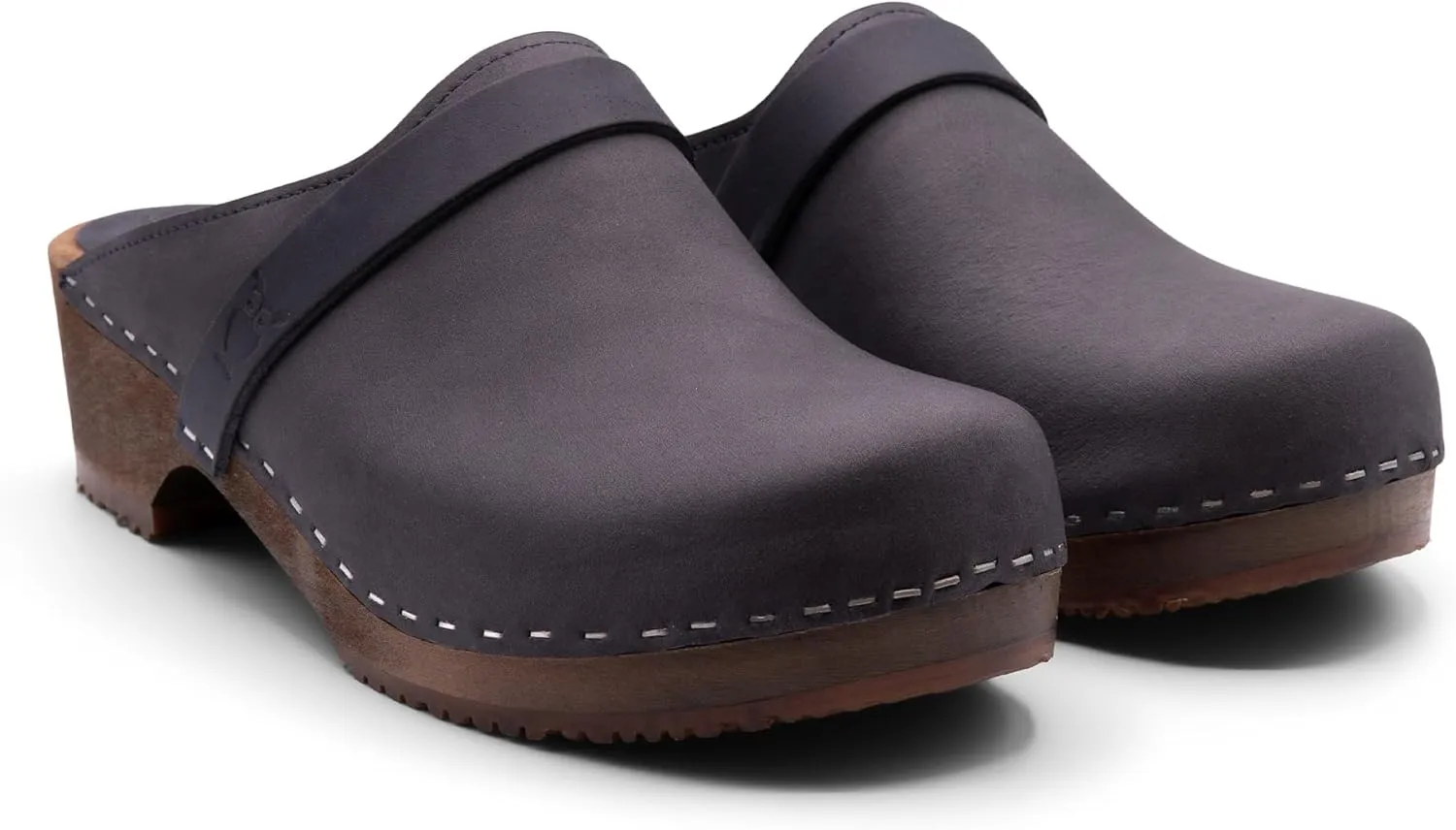 Sandgrens Handmade Swedish Wood Clogs for Men, Low Heel Mule | Malmö