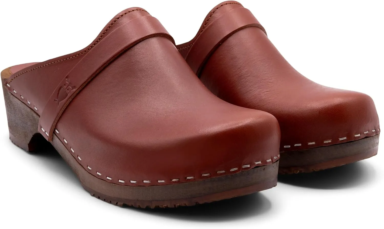 Sandgrens Handmade Swedish Wood Clogs for Men, Low Heel Mule | Malmö