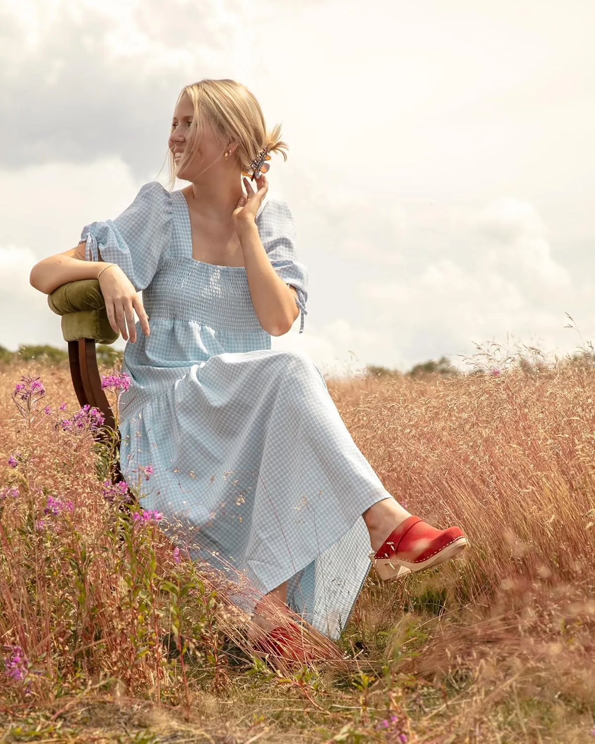 Sandgrens Handmade Swedish Wood Clogs for Women, High Heel Mule | Dublin