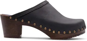 Sandgrens Handmade Swedish Wood Clogs for Women, High Heel Mule | Rome