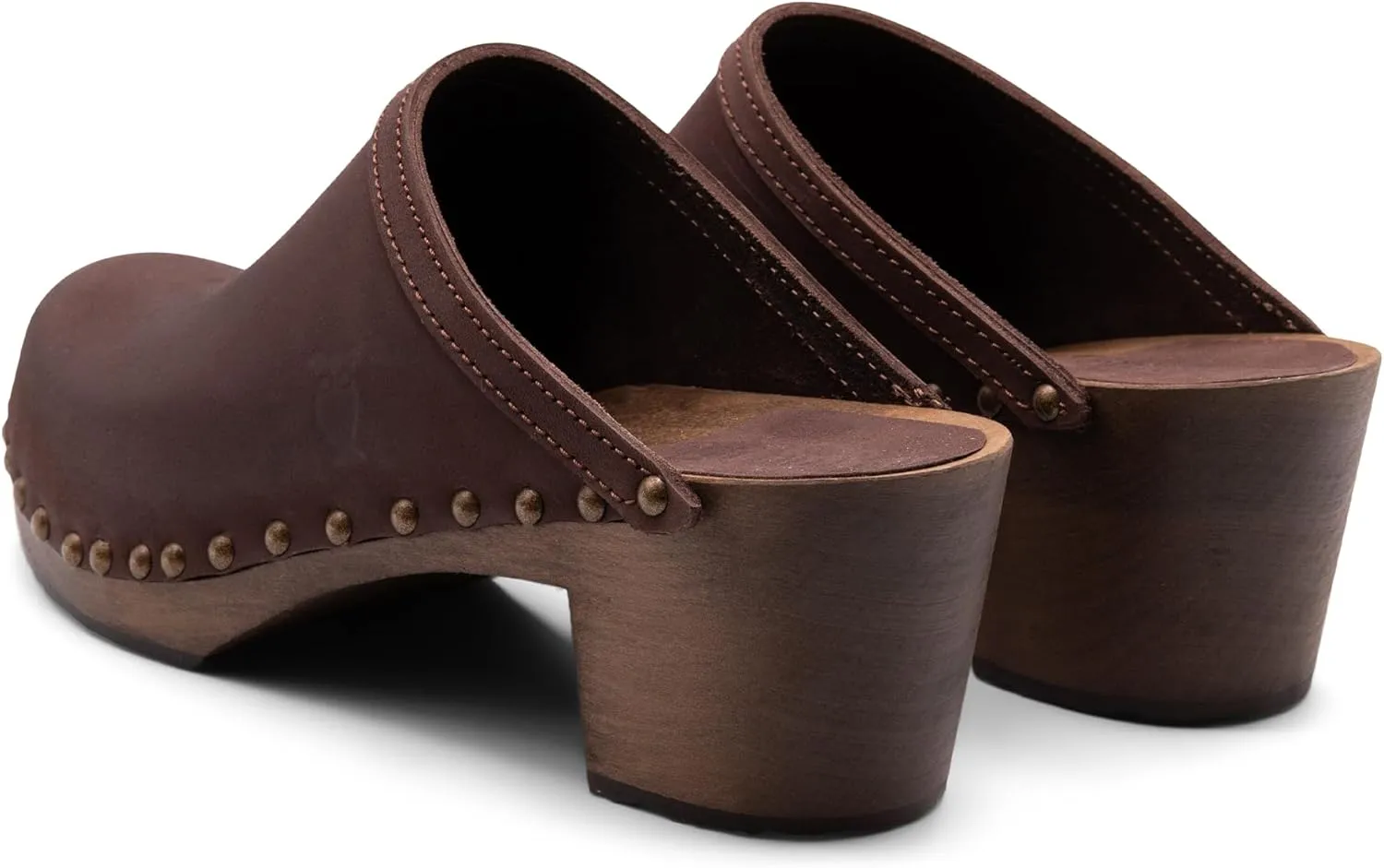 Sandgrens Handmade Swedish Wood Clogs for Women, High Heel Mule | Rome