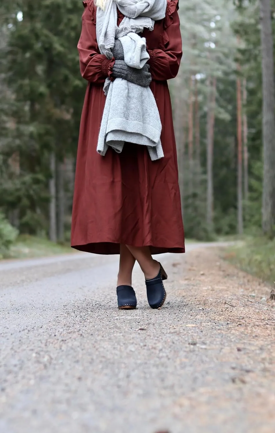 Sandgrens Handmade Swedish Wood Clogs for Women, High Rise Mule | Maya