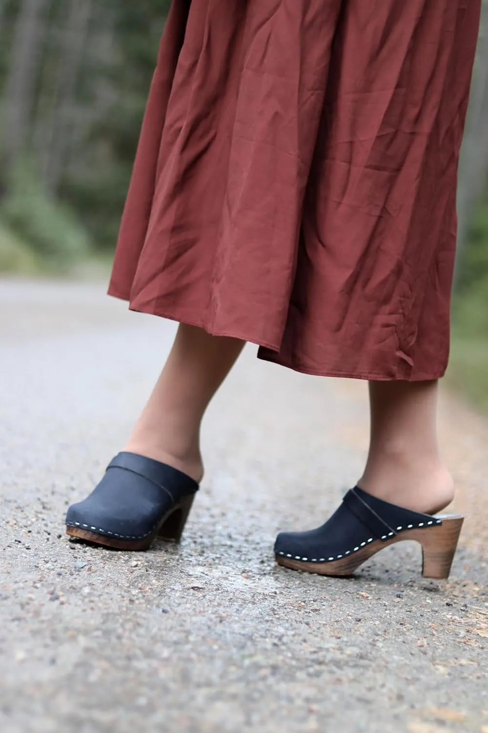 Sandgrens Handmade Swedish Wood Clogs for Women, High Rise Mule | Maya