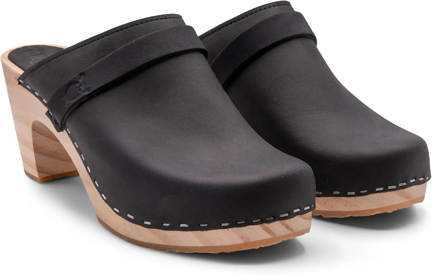 Sandgrens Handmade Swedish Wood Clogs for Women, High Rise Mule | Maya