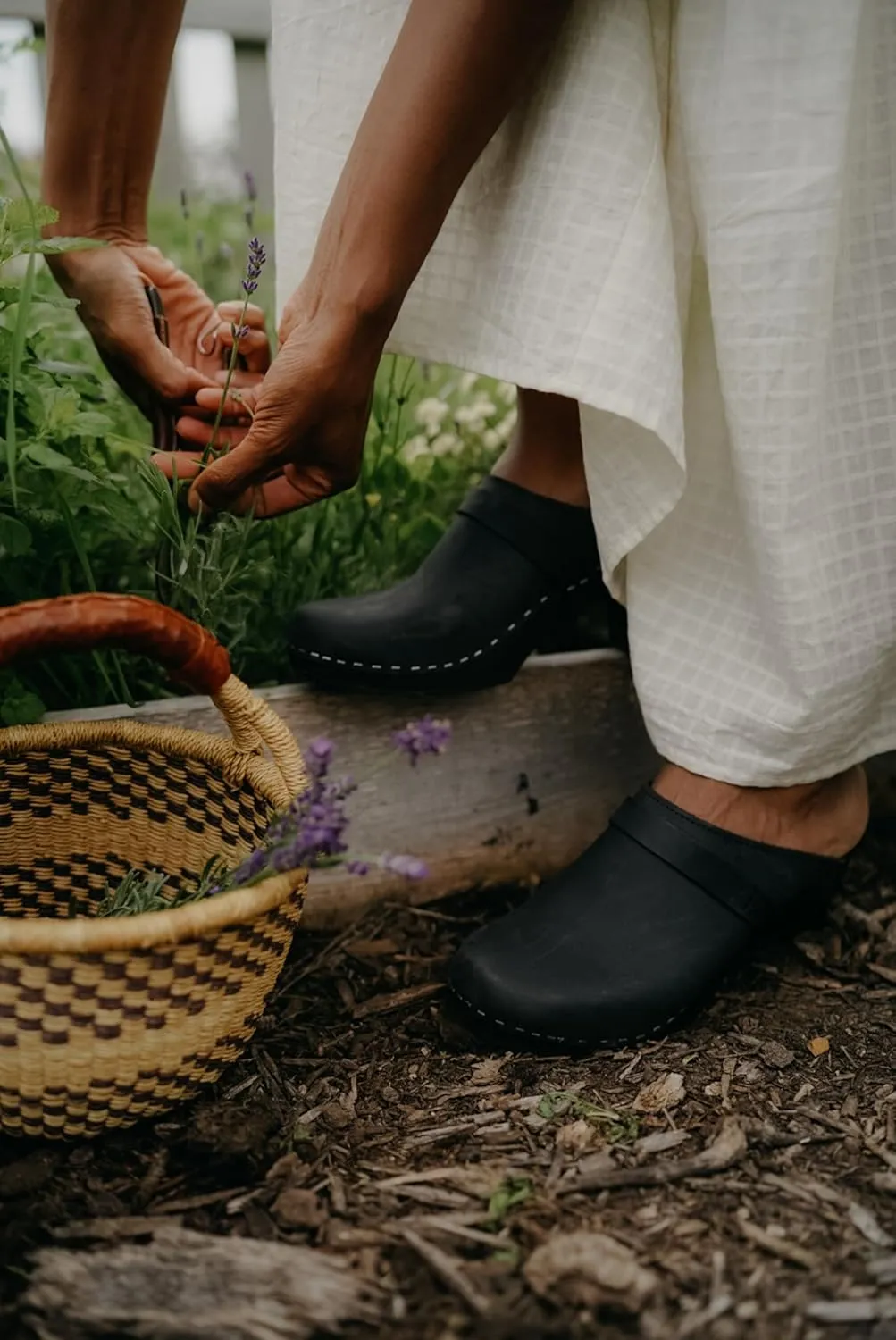 Sandgrens Handmade Swedish Wood Clogs for Women, High Rise Mule | Maya