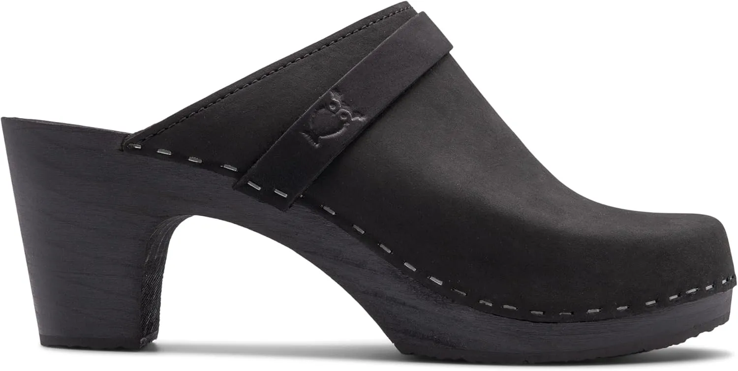Sandgrens Handmade Swedish Wood Clogs for Women, High Rise Mule | Maya