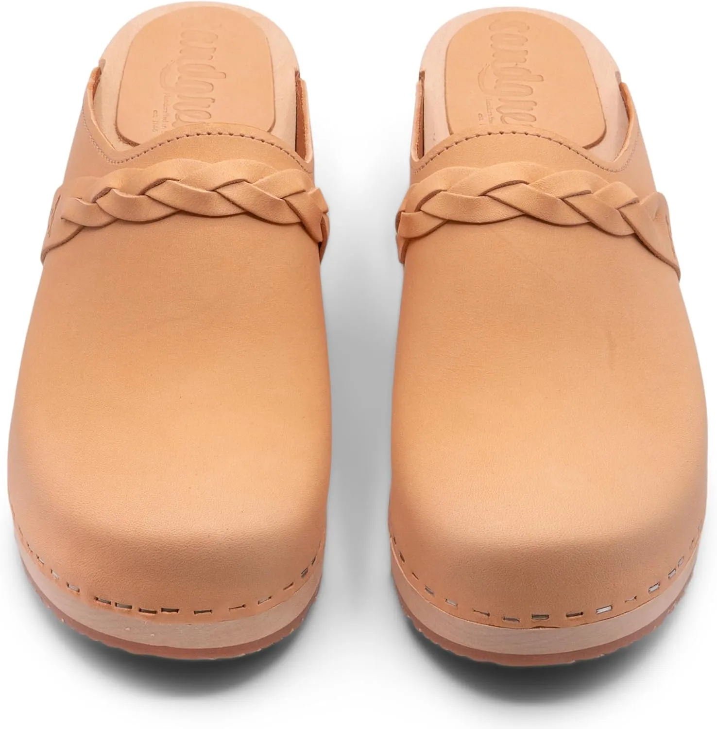 Sandgrens Handmade Swedish Wood Clogs for Women, Low Heel Mule | Brussels