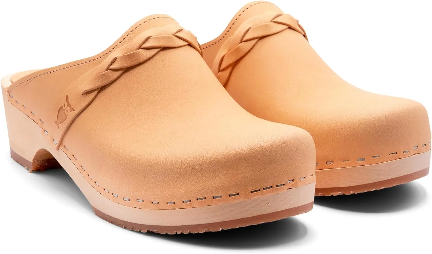 Sandgrens Handmade Swedish Wood Clogs for Women, Low Heel Mule | Brussels