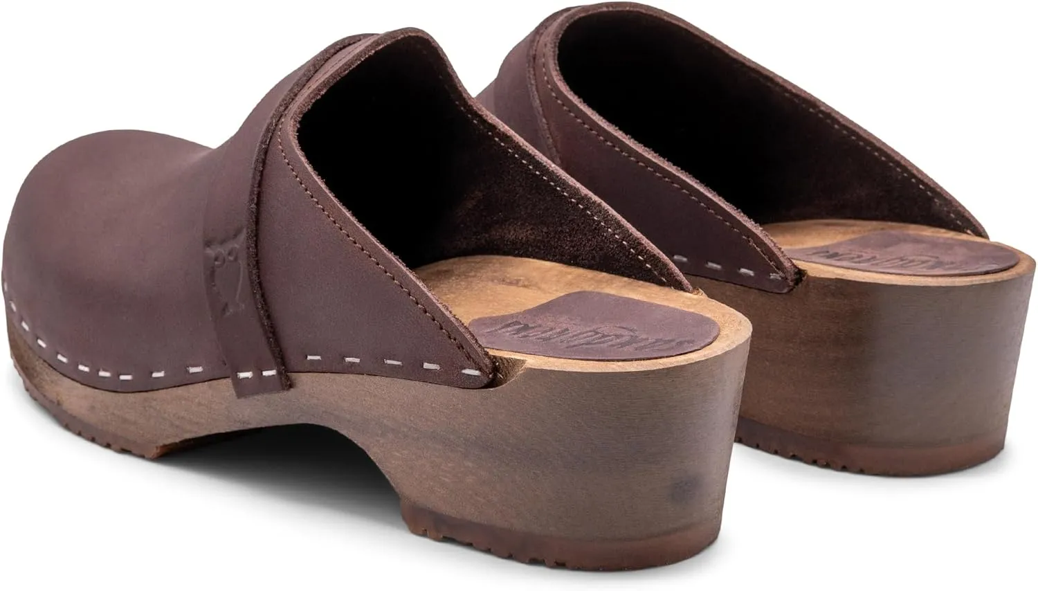 Sandgrens Handmade Swedish Wood Clogs for Women, Low Heel Mule | Tokyo