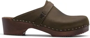 Sandgrens Handmade Swedish Wood Clogs for Women, Low Heel Mule | Tokyo